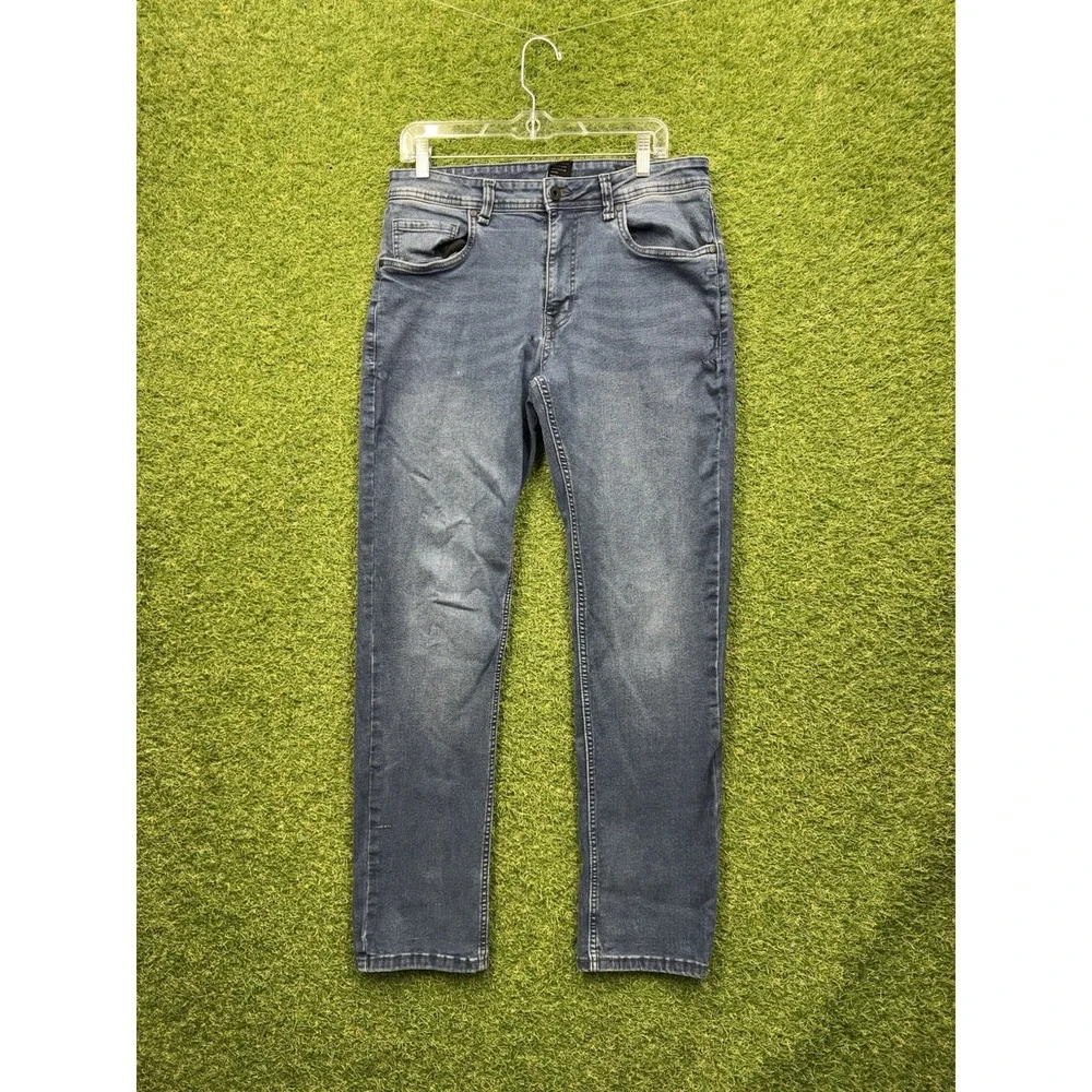 The Perfect Jean NYC Mens 33x32 Athletic Fit Blue Medium Wash Stretch Denim